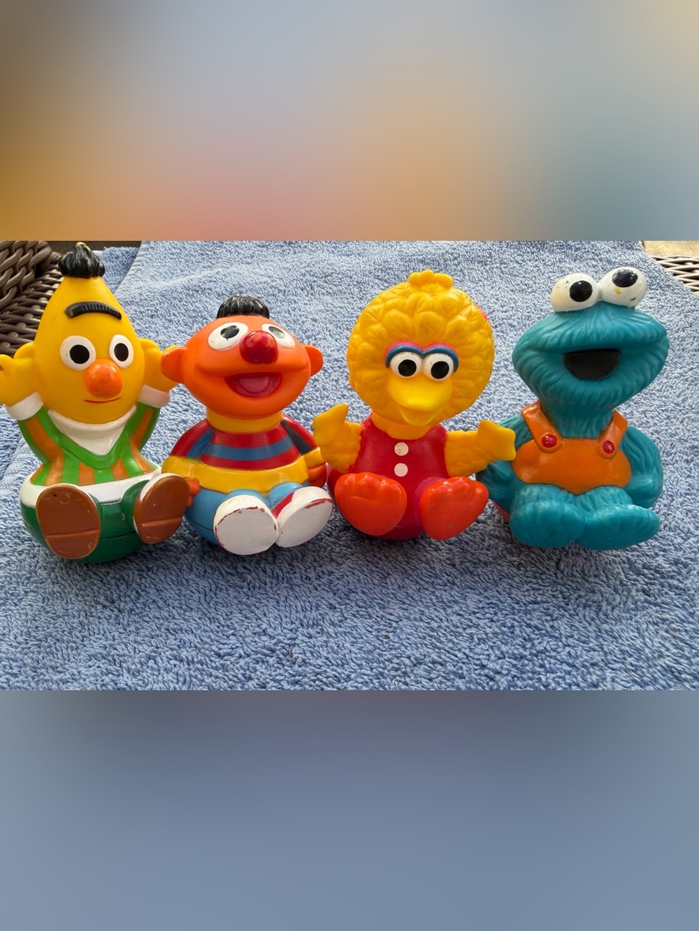 Vintage Sesame Street Weebles Roly Poly Toy Set